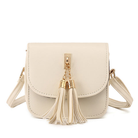 Candy Color Messenger Bag With Tassels